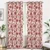 image:imageDriftAway Linen Floral Paisley Blackout Curtains Grommet W52 x L84 RedFredared
