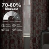 image:imageDriftAway Linen Floral Paisley Blackout Curtains Grommet W52 x L84 RedFredared