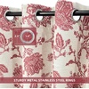 image:imageDriftAway Linen Floral Paisley Blackout Curtains Grommet W52 x L84 RedFredared