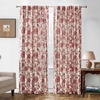 image:imageDriftAway Linen Floral Paisley Blackout Curtains Grommet W52 x L84 RedFredared