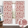 image:imageDriftAway Linen Floral Paisley Blackout Curtains Grommet W52 x L84 RedFredared