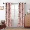 image:imageDriftAway Linen Floral Paisley Blackout Curtains Grommet W52 x L84 RedFredared