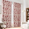 image:imageDriftAway Linen Floral Paisley Blackout Curtains Grommet W52 x L84 RedFredared