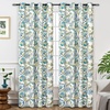 image:imageDriftAway Linen Floral Paisley Blackout Curtains Grommet W52 x L84 RedLaylateal Gray