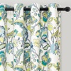 image:imageDriftAway Linen Floral Paisley Blackout Curtains Grommet W52 x L84 RedLaylateal Gray