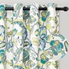 image:imageDriftAway Linen Floral Paisley Blackout Curtains Grommet W52 x L84 RedLaylateal Gray