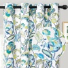 image:imageDriftAway Linen Floral Paisley Blackout Curtains Grommet W52 x L84 RedLaylawhite Seafoam
