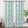 image:imageDriftAway Linen Floral Paisley Blackout Curtains Grommet W52 x L84 RedLaylawhite Seafoam