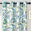 image:imageDriftAway Linen Floral Paisley Blackout Curtains Grommet W52 x L84 RedLaylawhite Seafoam