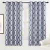 image:imageDriftAway Mason Thermal Blackout Grommet Window Curtains Geometric Trellis Pattern 2 Panels Each 52 Inch by 84 Inch GrayNavy