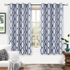 image:imageDriftAway Mason Thermal Blackout Grommet Window Curtains Geometric Trellis Pattern 2 Panels Each 52 Inch by 84 Inch GrayNavy