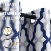 image:imageDriftAway Mason Thermal Blackout Grommet Window Curtains Geometric Trellis Pattern 2 Panels Each 52 Inch by 84 Inch GrayNavy