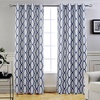 image:imageDriftAway Mason Thermal Blackout Grommet Window Curtains Geometric Trellis Pattern 2 Panels Each 52 Inch by 84 Inch GrayNavy