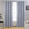 image:imageDriftAway Mason Thermal Blackout Grommet Window Curtains Geometric Trellis Pattern 2 Panels Each 52 Inch by 84 Inch GrayNavy