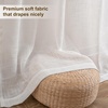 image:imageDriftAway Natural Linen Curtains 84 Inches Long 3 Pound Thick Semi Sheer 2 Panels Farmhouse Real Flax 3 Inch Rod Pocket Back Tab Boho Rustic Light Filtering Window Drapes for Bedroom Privacy AssuredWhite
