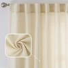 image:imageDriftAway Natural Linen Curtains 84 Inches Long 3 Pound Thick Semi Sheer 2 Panels Farmhouse Real Flax 3 Inch Rod Pocket Back Tab Boho Rustic Light Filtering Window Drapes for Bedroom Privacy AssuredBeige