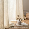 image:imageDriftAway Natural Linen Curtains 84 Inches Long 3 Pound Thick Semi Sheer 2 Panels Farmhouse Real Flax 3 Inch Rod Pocket Back Tab Boho Rustic Light Filtering Window Drapes for Bedroom Privacy AssuredLight Linen