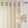 image:imageDriftAway Natural Linen Curtains 84 Inches Long 3 Pound Thick Semi Sheer 2 Panels Farmhouse Real Flax 3 Inch Rod Pocket Back Tab Boho Rustic Light Filtering Window Drapes for Bedroom Privacy AssuredBeige