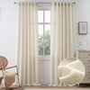 image:imageDriftAway Natural Linen Curtains 84 Inches Long 3 Pound Thick Semi Sheer 2 Panels Farmhouse Real Flax 3 Inch Rod Pocket Back Tab Boho Rustic Light Filtering Window Drapes for Bedroom Privacy AssuredLight Linen