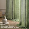 image:imageDriftAway Natural Linen Curtains 84 Inches Long 3 Pound Thick Semi Sheer 2 Panels Farmhouse Real Flax 3 Inch Rod Pocket Back Tab Boho Rustic Light Filtering Window Drapes for Bedroom Privacy AssuredOlive Green