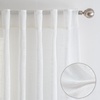 image:imageDriftAway Natural Linen Curtains 84 Inches Long 3 Pound Thick Semi Sheer 2 Panels Farmhouse Real Flax 3 Inch Rod Pocket Back Tab Boho Rustic Light Filtering Window Drapes for Bedroom Privacy AssuredWhite