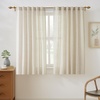 image:imageDriftAway Natural Linen Curtains 84 Inches Long 3 Pound Thick Semi Sheer 2 Panels Farmhouse Real Flax 3 Inch Rod Pocket Back Tab Boho Rustic Light Filtering Window Drapes for Bedroom Privacy AssuredLight Linen