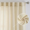 image:imageDriftAway Natural Linen Curtains 84 Inches Long 3 Pound Thick Semi Sheer 2 Panels Farmhouse Real Flax 3 Inch Rod Pocket Back Tab Boho Rustic Light Filtering Window Drapes for Bedroom Privacy AssuredBeige