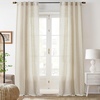 image:imageDriftAway Natural Linen Curtains 84 Inches Long 3 Pound Thick Semi Sheer 2 Panels Farmhouse Real Flax 3 Inch Rod Pocket Back Tab Boho Rustic Light Filtering Window Drapes for Bedroom Privacy AssuredLight Linen