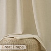 image:imageDriftAway Natural Linen Curtains 84 Inches Long 3 Pound Thick Semi Sheer 2 Panels Farmhouse Real Flax 3 Inch Rod Pocket Back Tab Boho Rustic Light Filtering Window Drapes for Bedroom Privacy AssuredBeige