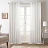 image:imageDriftAway Natural Linen Curtains 84 Inches Long 3 Pound Thick Semi Sheer 2 Panels Farmhouse Real Flax 3 Inch Rod Pocket Back Tab Boho Rustic Light Filtering Window Drapes for Bedroom Privacy AssuredWhite