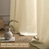 image:imageDriftAway Natural Linen Curtains 84 Inches Long 3 Pound Thick Semi Sheer 2 Panels Farmhouse Real Flax 3 Inch Rod Pocket Back Tab Boho Rustic Light Filtering Window Drapes for Bedroom Privacy AssuredBeige
