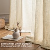 image:imageDriftAway Natural Linen Curtains 84 Inches Long 3 Pound Thick Semi Sheer 2 Panels Farmhouse Real Flax 3 Inch Rod Pocket Back Tab Boho Rustic Light Filtering Window Drapes for Bedroom Privacy AssuredLight Linen