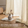image:imageDriftAway Natural Linen Curtains 84 Inches Long 3 Pound Thick Semi Sheer 2 Panels Farmhouse Real Flax 3 Inch Rod Pocket Back Tab Boho Rustic Light Filtering Window Drapes for Bedroom Privacy AssuredLight Linen