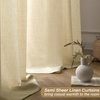 image:imageDriftAway Natural Linen Curtains 84 Inches Long 3 Pound Thick Semi Sheer 2 Panels Farmhouse Real Flax 3 Inch Rod Pocket Back Tab Boho Rustic Light Filtering Window Drapes for Bedroom Privacy AssuredBeige