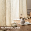 image:imageDriftAway Natural Linen Curtains 84 Inches Long 3 Pound Thick Semi Sheer 2 Panels Farmhouse Real Flax 3 Inch Rod Pocket Back Tab Boho Rustic Light Filtering Window Drapes for Bedroom Privacy AssuredLight Linen