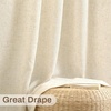 image:imageDriftAway Natural Linen Curtains 84 Inches Long 3 Pound Thick Semi Sheer 2 Panels Farmhouse Real Flax 3 Inch Rod Pocket Back Tab Boho Rustic Light Filtering Window Drapes for Bedroom Privacy AssuredLight Linen