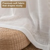 image:imageDriftAway Natural Linen Curtains 84 Inches Long 3 Pound Thick Semi Sheer 2 Panels Farmhouse Real Flax 3 Inch Rod Pocket Back Tab Boho Rustic Light Filtering Window Drapes for Bedroom Privacy AssuredWhite
