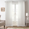image:imageDriftAway Natural Linen Curtains 84 Inches Long 3 Pound Thick Semi Sheer 2 Panels Farmhouse Real Flax 3 Inch Rod Pocket Back Tab Boho Rustic Light Filtering Window Drapes for Bedroom Privacy AssuredWhite