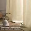 image:imageDriftAway Natural Linen Curtains 84 Inches Long 3 Pound Thick Semi Sheer 2 Panels Farmhouse Real Flax 3 Inch Rod Pocket Back Tab Boho Rustic Light Filtering Window Drapes for Bedroom Privacy AssuredBeige