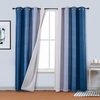 image:imageDriftAway Ombre Linen Textured Gradient Color Lined Blackout Grommet Window Curtains for Living Room Bedroom 2 Panels 50 Inch by 84 Inch Navy Blue