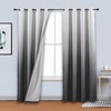 image:imageDriftAway Ombre Linen Textured Gradient Color Lined Blackout Grommet Window Curtains for Living Room Bedroom 2 Panels 50 Inch by 84 Inch White to Gray