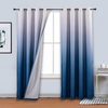 image:imageDriftAway Ombre Linen Textured Gradient Color Lined Blackout Grommet Window Curtains for Living Room Bedroom 2 Panels 50 Inch by 84 Inch White to Navy Blue
