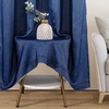 image:imageDriftAway Ombre Linen Textured Gradient Color Lined Blackout Grommet Window Curtains for Living Room Bedroom 2 Panels 50 Inch by 84 Inch White to Navy Blue