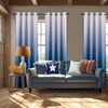 image:imageDriftAway Ombre Linen Textured Gradient Color Lined Blackout Grommet Window Curtains for Living Room Bedroom 2 Panels 50 Inch by 84 Inch White to Navy Blue