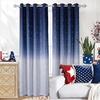 image:imageDriftAway Ombre Linen Textured Gradient Color Lined Blackout Grommet Window Curtains for Living Room Bedroom 2 Panels 52 Inch by 84 Inch Navy Blue to White with Twinkle Silver Stars