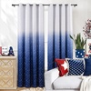 image:imageDriftAway Ombre Linen Textured Gradient Color Lined Blackout Grommet Window Curtains for Living Room Bedroom 2 Panels 52 Inch by 84 Inch White to Navy Blue with Twinkle Silver Stars
