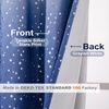 image:imageDriftAway Ombre Linen Textured Gradient Color Lined Blackout Grommet Window Curtains for Living Room Bedroom 2 Panels 52 Inch by 84 Inch White to Navy Blue with Twinkle Silver Stars