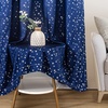 image:imageDriftAway Ombre Linen Textured Gradient Color Lined Blackout Grommet Window Curtains for Living Room Bedroom 2 Panels 52 Inch by 84 Inch White to Navy Blue with Twinkle Silver Stars