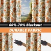 image:imageDriftAway Orange Harvest Linen Lined Valance Double Layer Room Darkening Blackout Floral Window Valances Autumn Fall Printed Vintage Topper 3 inch Rod Pocket 52 Inch by 18 Inch Orange Coral GoldLight LinenOrange