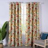 image:imageDriftAway Orange Harvest Linen Lined Valance Double Layer Room Darkening Blackout Floral Window Valances Autumn Fall Printed Vintage Topper 3 inch Rod Pocket 52 Inch by 18 Inch Orange Coral GoldLight LinenOrange